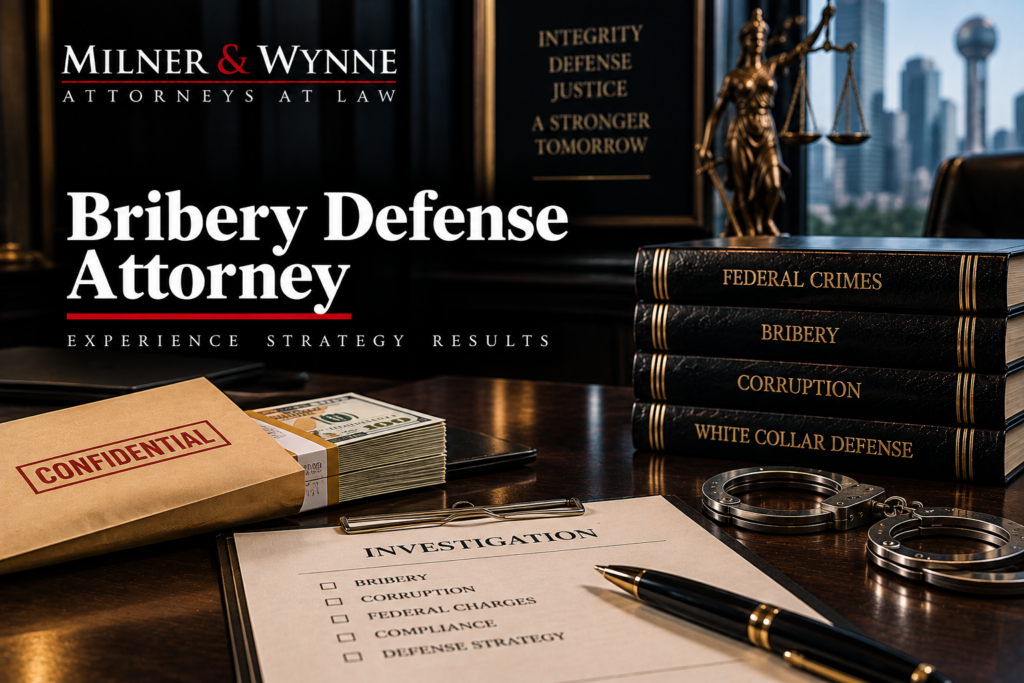 Bribery Defense Attorney | Dallas Criminal Defense — Milner & Wynne Criminal Defense Attorneys Bribery Defense Attorney — Milner & Wynne criminal defense attorneys