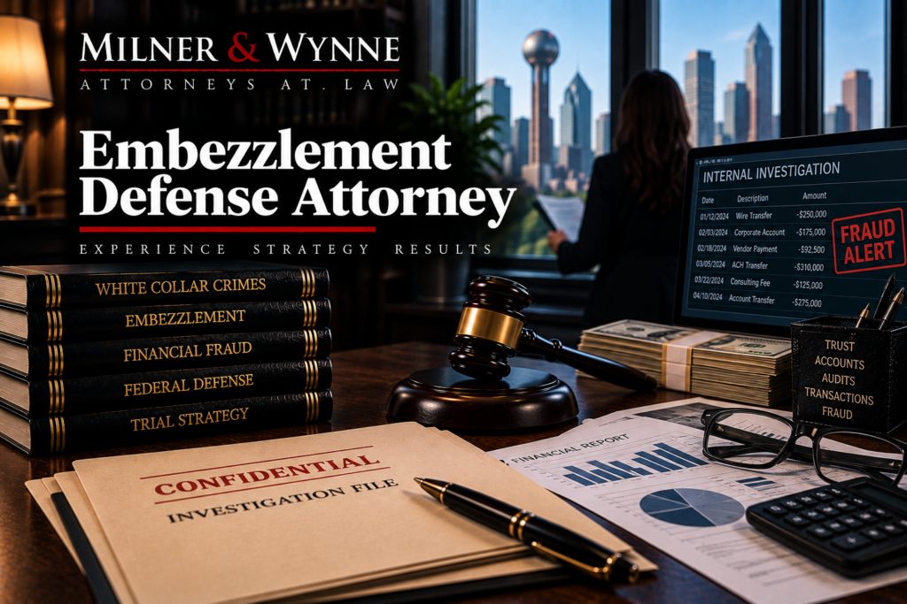 Embezzlment Defense Attorney — Milner & Wynne criminal defense attorneys